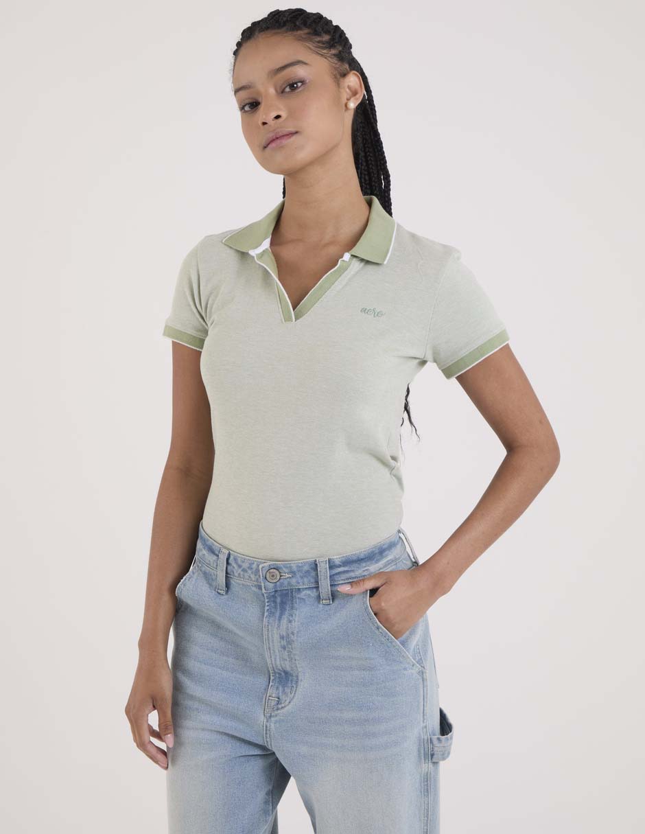 Playera tipo polo para mujer