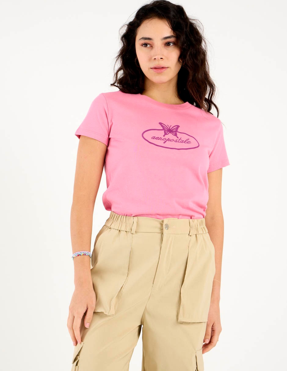 Playera manga corta cuello redondo para mujer 2
