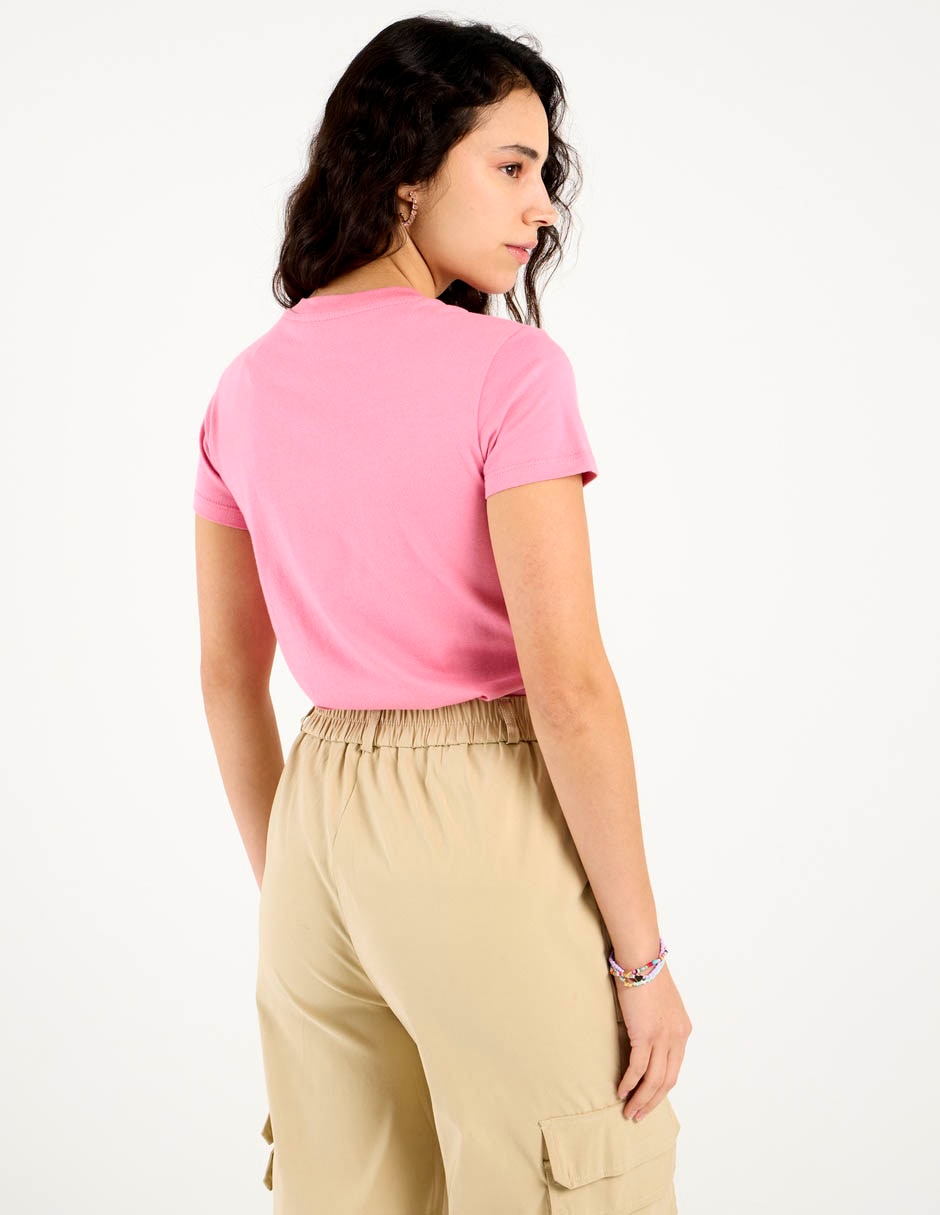 Playera manga corta cuello redondo para mujer 6