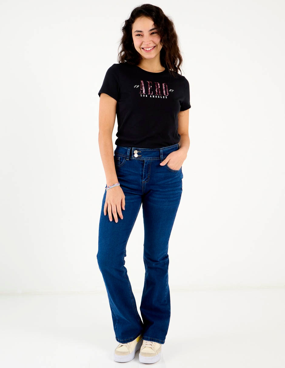 Jeans acampanado flare para mujer 3