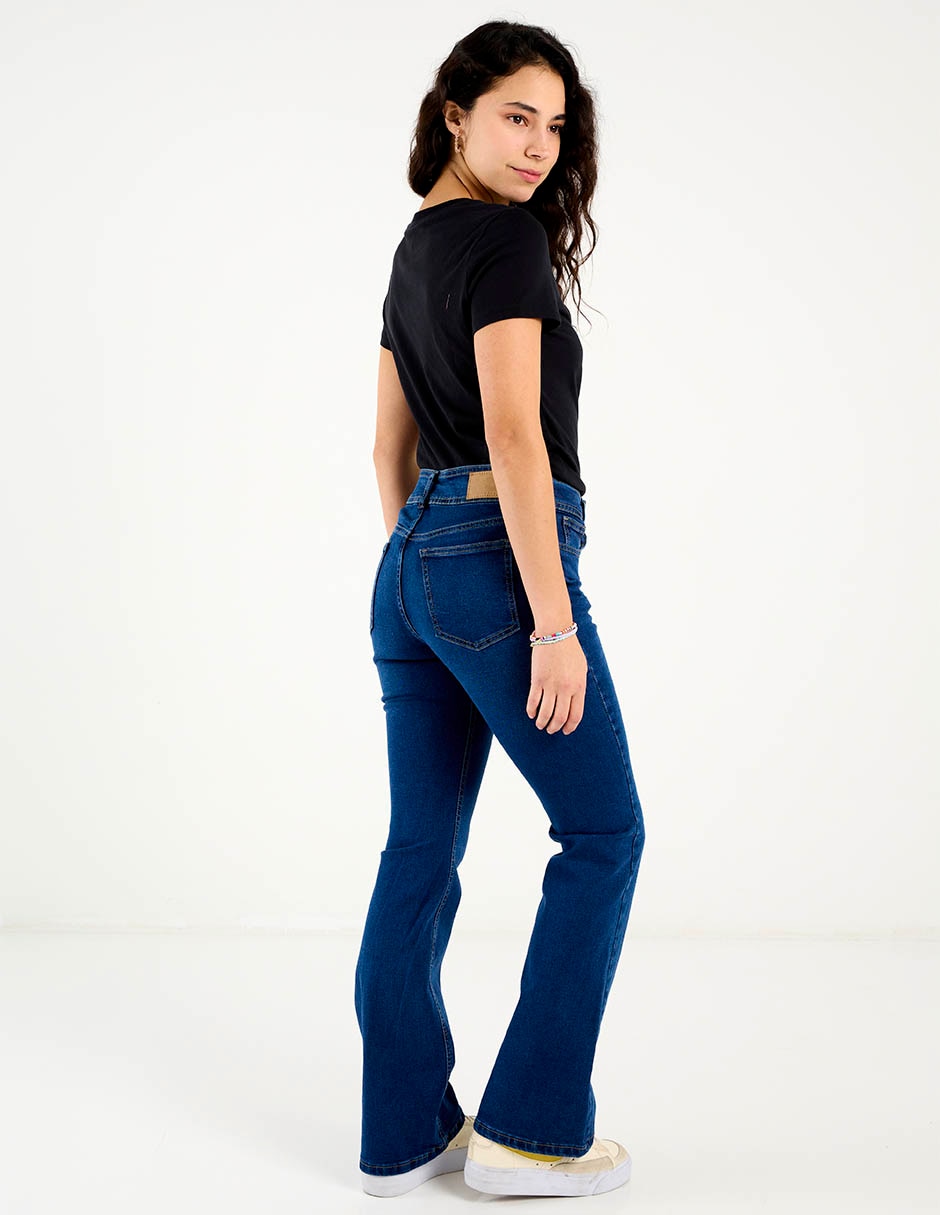 Jeans acampanado flare para mujer 6