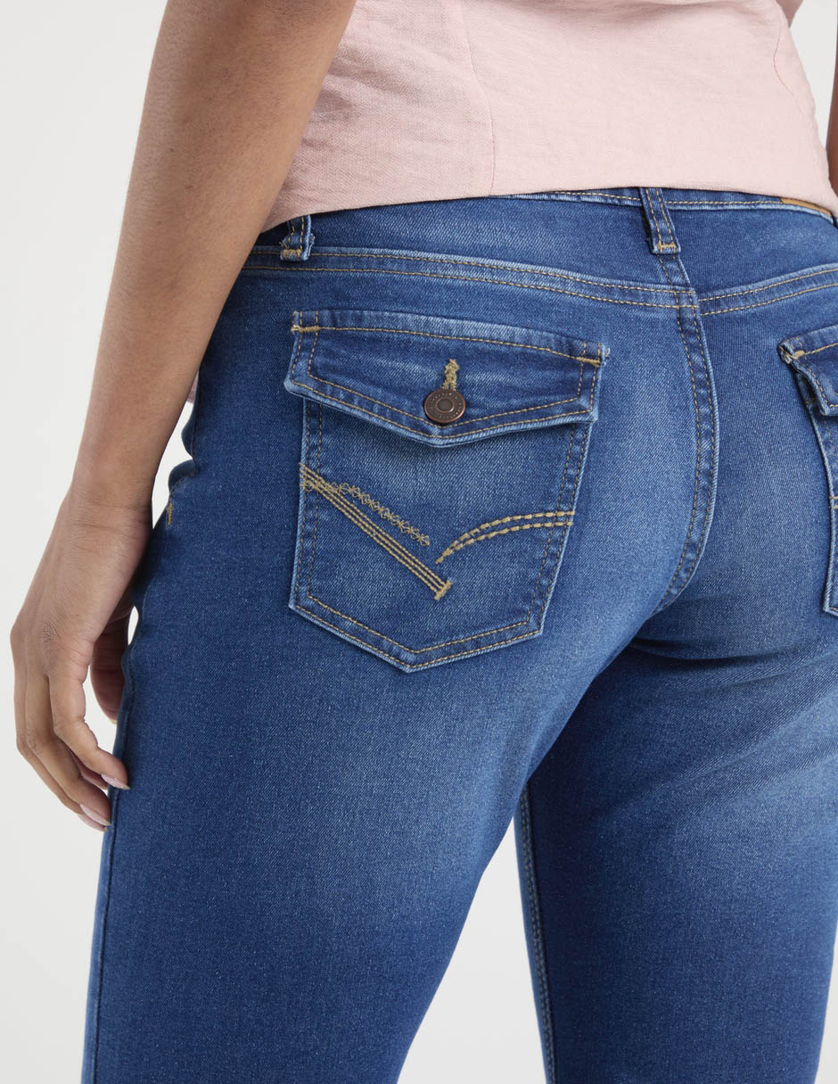 Jeans slim cintura baja para mujer 5