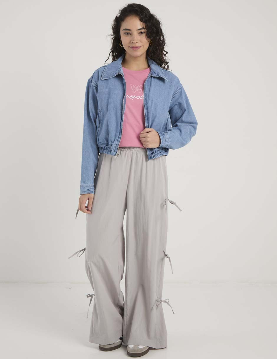 Chamarra bomber de mezclilla para mujer 3