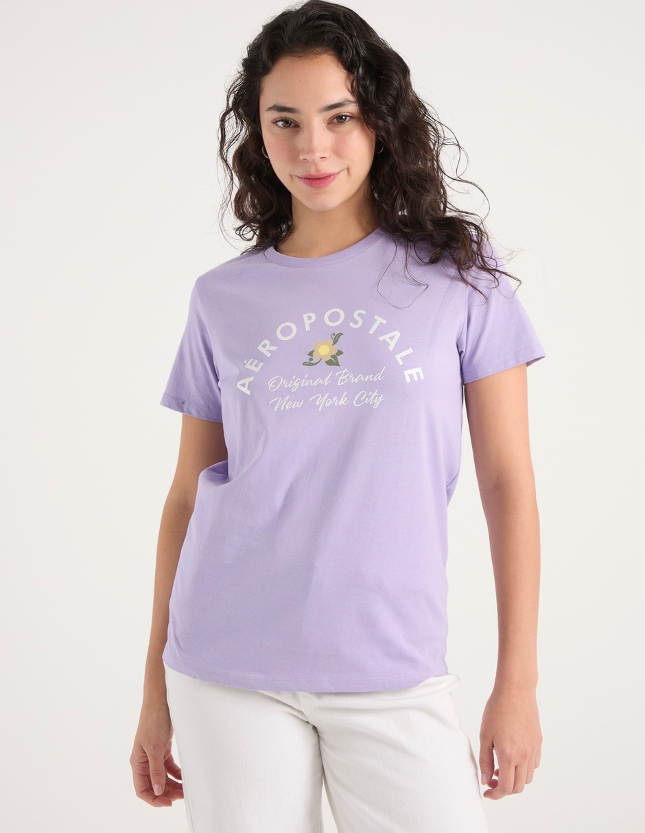 Playera manga corta cuello redondo para mujer