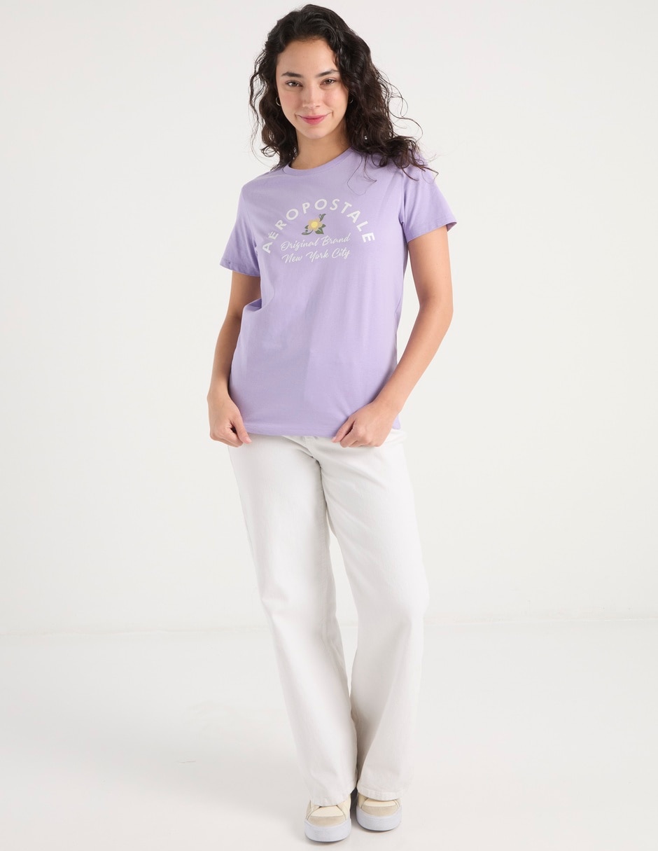 Playera manga corta cuello redondo para mujer 2