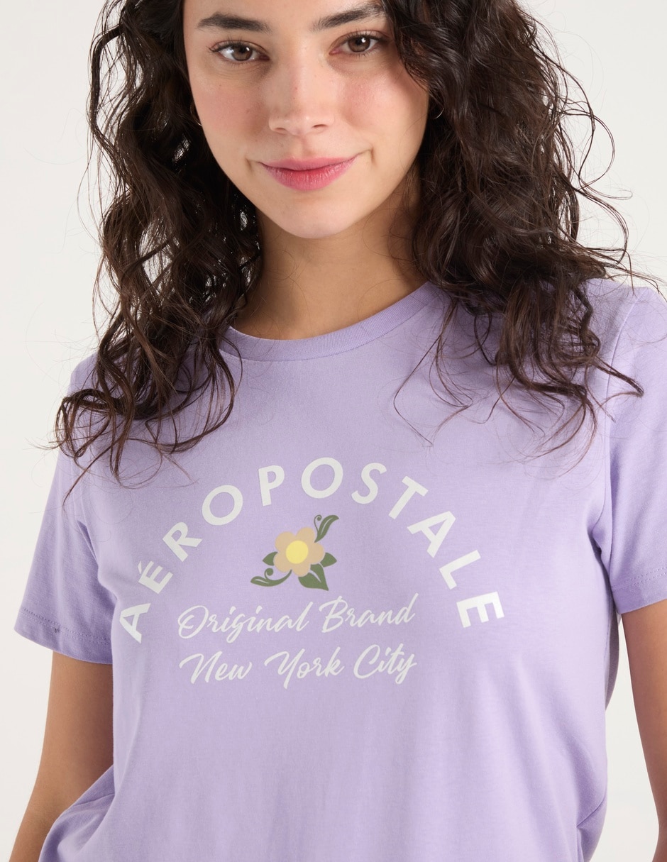 Playera manga corta cuello redondo para mujer 4