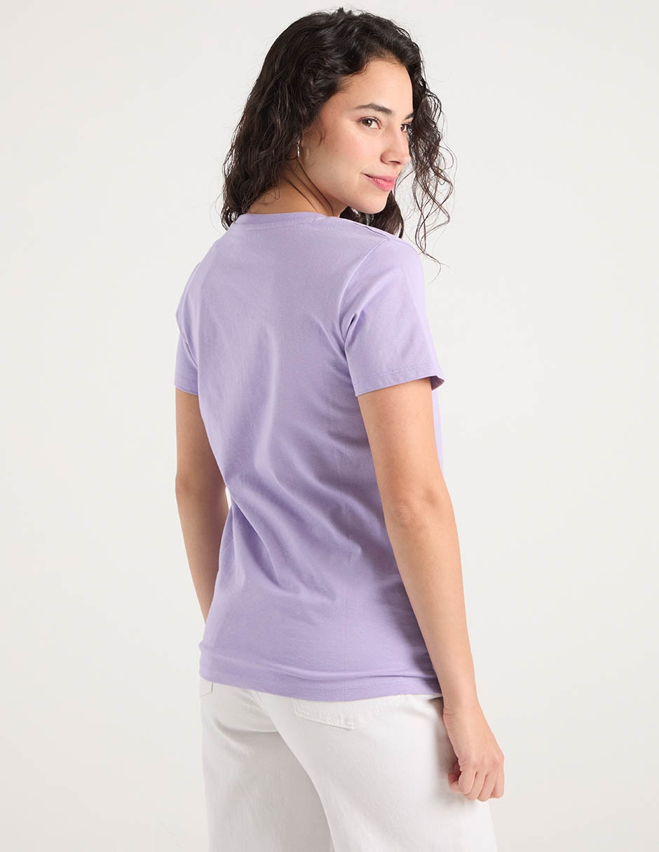Playera manga corta cuello redondo para mujer 6