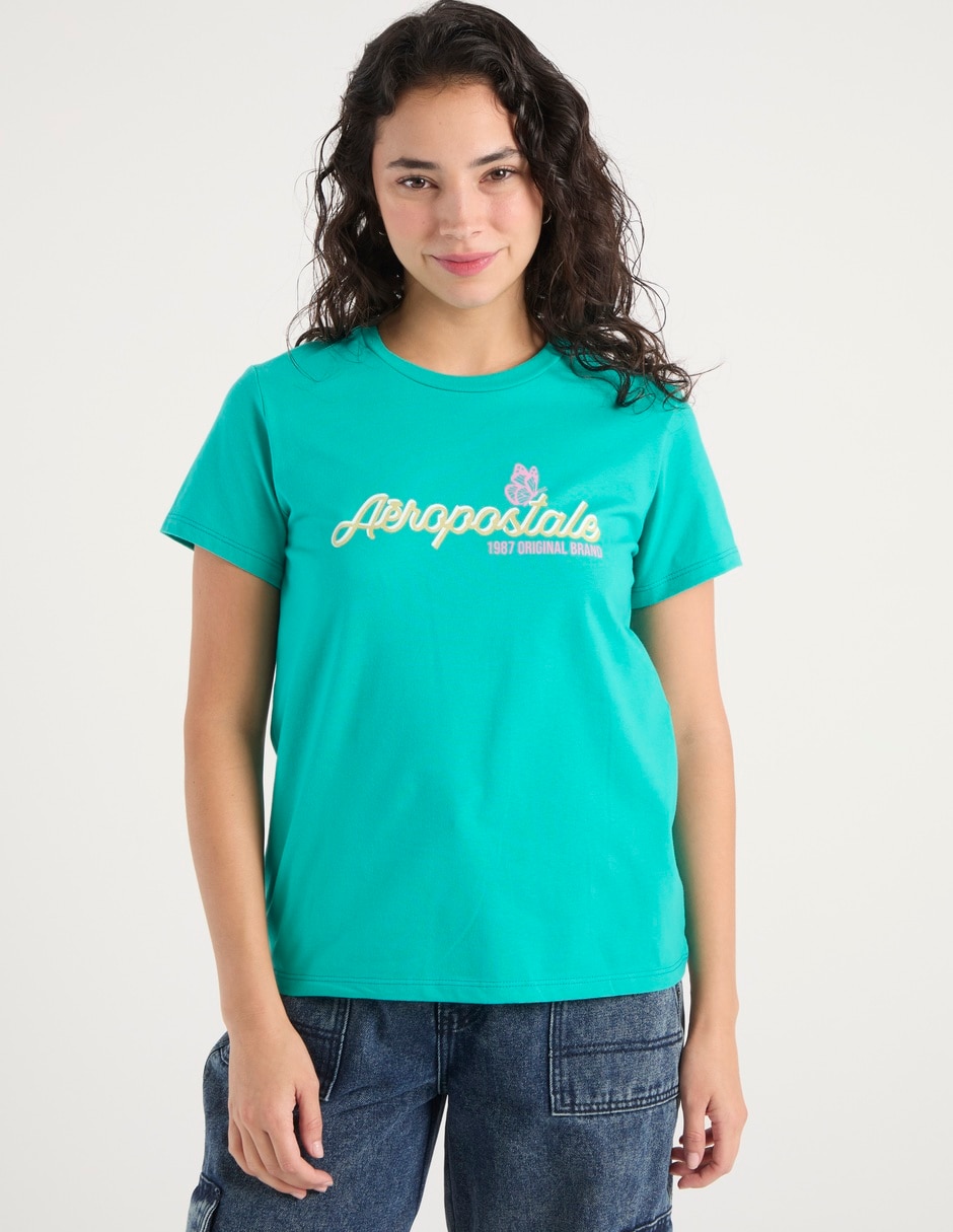 Playera manga corta cuello redondo para mujer 2