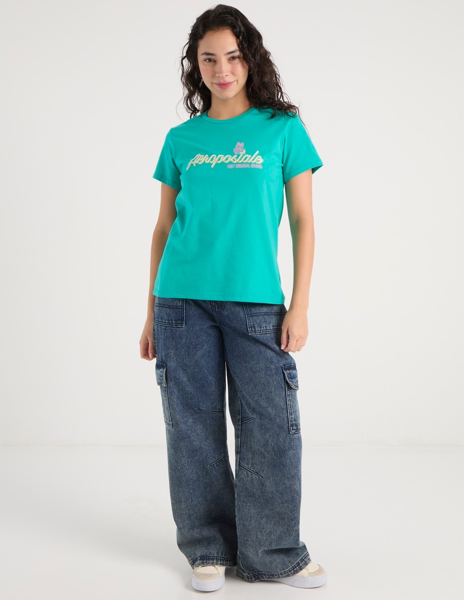 Playera manga corta cuello redondo para mujer 3