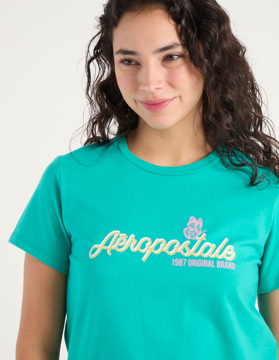 Playera manga corta cuello redondo para mujer 4