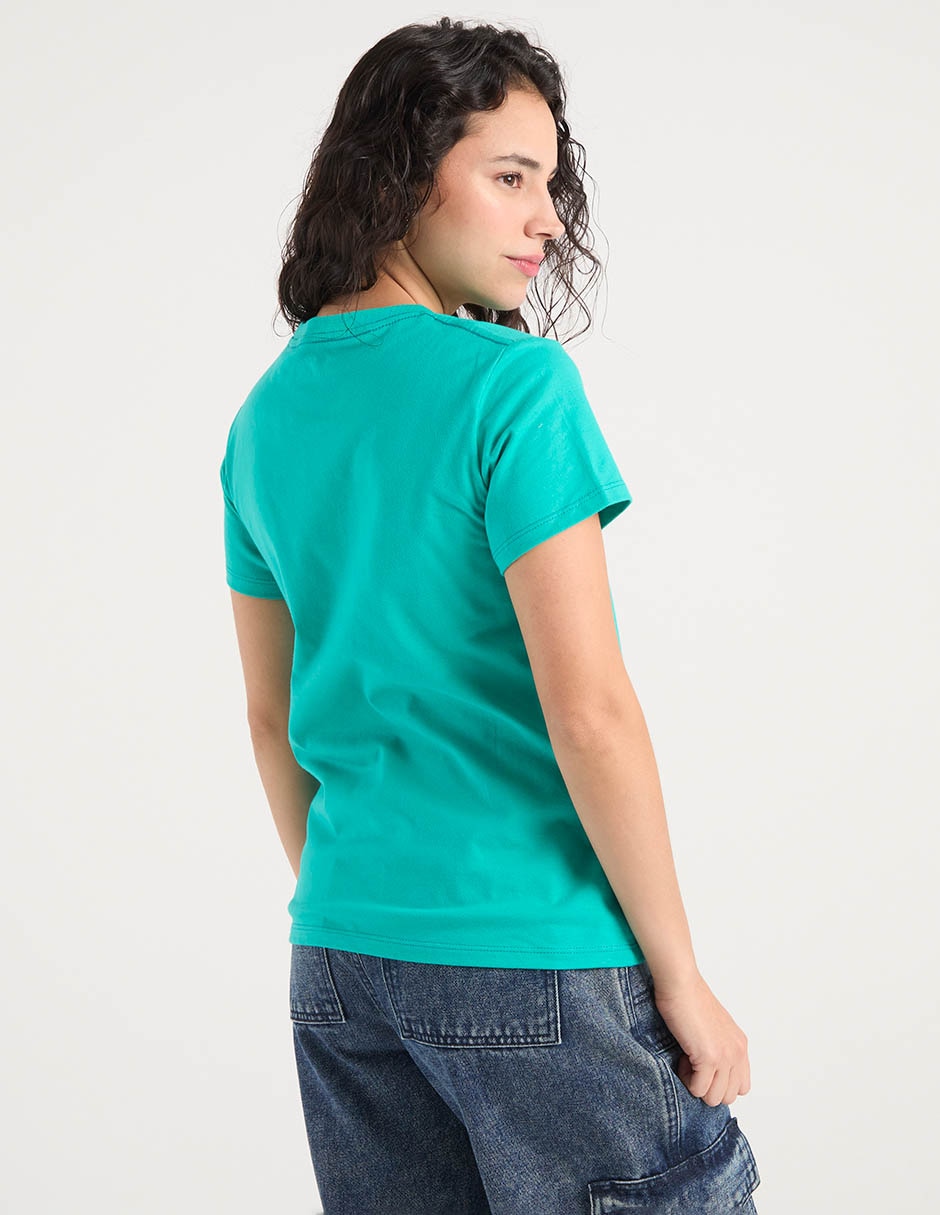 Playera manga corta cuello redondo para mujer 6